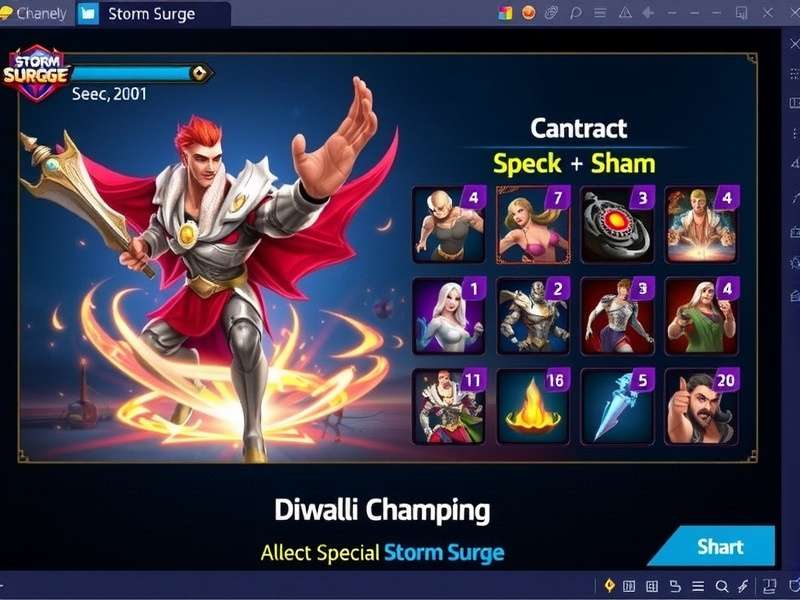 Storm Surge Champion gameplay screenshot showing battle action